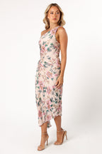 Kleo One Shoulder Maxi Dress - Pink Floral