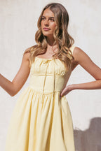 Kinslee Midi Dress - Yellow Gingham