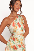 Kleo One Shoulder Maxi Dress - Yellow Floral